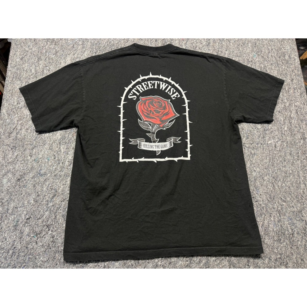 Streetwise Killing The Game Rose Graphic T-Shirt Mens 2X Black Cotton